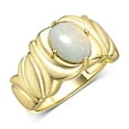 thumbnail image 3 of RYLOS Bagues pour Femmes Bague en Or Jaune 14K Solitaire Pierre Précieuse Ovale 9x7 mm avec Anneau Fini Satiné Bijou Opale d'Octobre Taille 5, 3 of 7