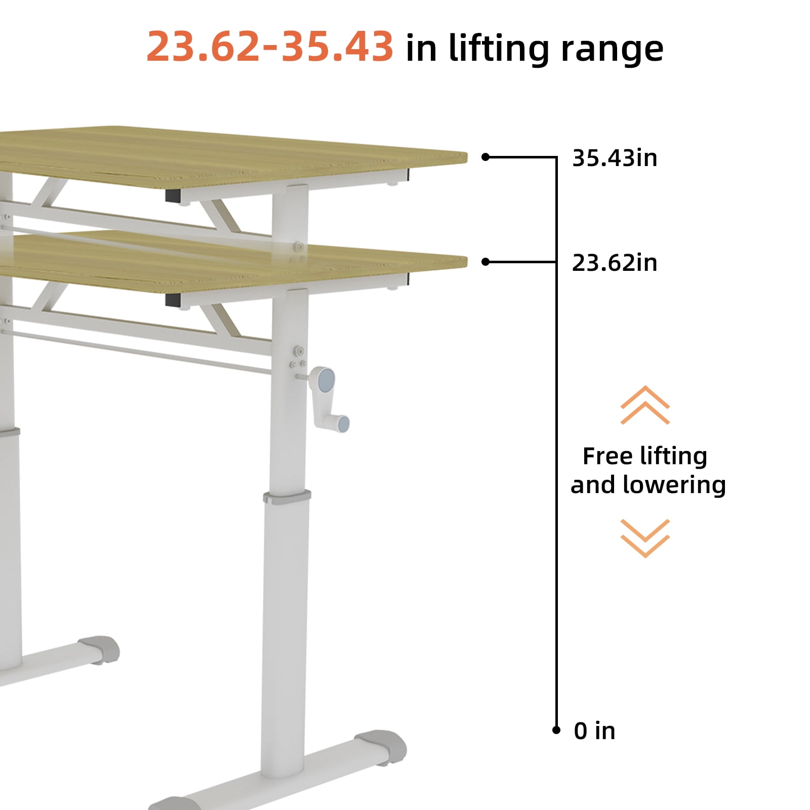 Yoneston 32" x 24" Height Adjustable Computer Desk, Home Office Standing Up Desk for Students,Teen and Adults, Wood