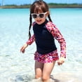 thumbnail image 2 of EnJoCho Toddler Girls Swimsuit Long Sleeve Rash Guard U𝖯F 50+ Sun Protection Quick-Dry Bathing Suit 𝖴𝖵 Protective Beach Swimwear Summer Bodysuit, 2 of 9