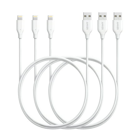 [3 Pack] Anker PowerLine Lightning Cable (3ft) Apple MFi Certified - Lightning Cables for iPhone X / 8 / 8 Plus / 7 / 7 Plus 6s / 6s Plus / 6 / 6 Plus/ 5s / 5, iPad mini / 4 / 3 / 2, iPad Pro Air (Best Anker Lightning Cable)