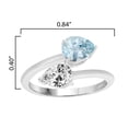 thumbnail image 3 of Sterling Silver with Natural Aquamarine and White Topaz Bypass Ring, 3 of 3
