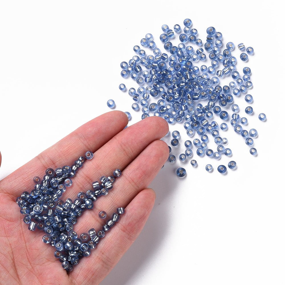 6/0 Glass Seed Beads Silver Lined Round Hole Round Royal Blue 4mm Hole: 1.5mm about 6639 pcs/pound