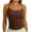 Brown, variant on Womens Spaghetti Strap Tank Tops Crop Going Out Trendy Cute Tops Summer Clothes