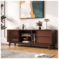 thumbnail image 4 of JOINICE Mid Century Modern TV Stand for 75+ Inch TV,Wooden Entertainment Center with Drawers and Doors, for Living Room,Walnut, 4 of 8