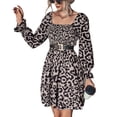 thumbnail image 1 of Vestido De Mujer, Vestido De Una Pieza, Poliéster, Poliuretano, Cuello Cuadrado, Patrón De Leopardo, Manga Larga Para Citas ANGGREK Otros, 1 of 7