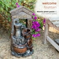 thumbnail image 5 of Alpine Corporation 2 Tier Fountain w/ Waterfall Pump and Barrel, 24 Inch Tall, 5 of 11