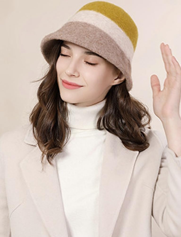 CoCoMangos Classic Bucket Hat for Women Warm Skull Cap Vintage Winter Hats for Women Fisherman Hat Beanies Cap Bonnet for Party Outdoor