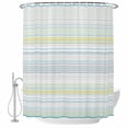 thumbnail image 2 of Aqua Yellow Stripe Waterproof Fabric Shower Curtain,Abstract Art Modern Vertical Striped Waterproof Fabric Shower Curtain for Bathroom Curtains Bathtubs Shower Curtains with 12 Hooks Small 36x72in, 2 of 8