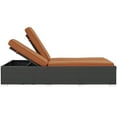 thumbnail image 3 of Modway Sojourn Aluminum Rattan Fabric Patio Double Chaise in Chocolate/Tuscan, 3 of 6