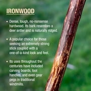 Brazos Rustic Wood Walking Stick, Ironwood, Traditional Style Handle, for Men & Women, 58