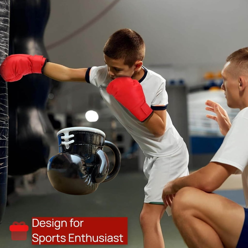 lanema Boxing Glove Inspired Nonrust Steel Coffee Mugs For Athletes And Sports Enthusiasts Durable 3D Design Gift For Coaches