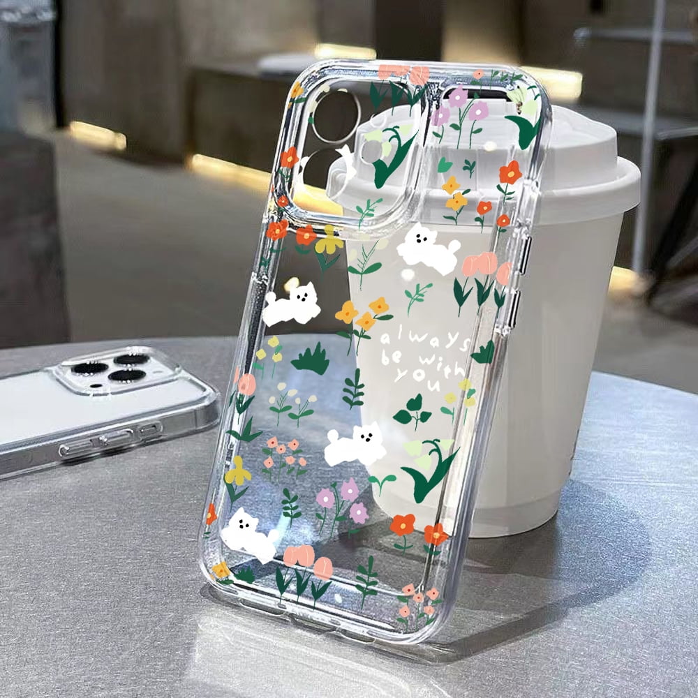 Transparent Flower Phone Case For iPhone 13 Case for iPhone