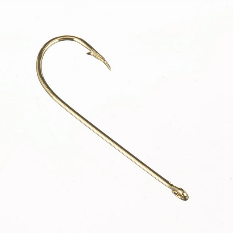 Eagle Claw Aberdeen Light Wire Non-Offset Fishing Hook, Gold 