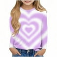 thumbnail image 2 of Posijego Girls Valentines Day Shirt Heart Graphic Long Sleeve T-Shirts for Little Girls Basic Tee Tops, 2 of 4
