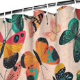 thumbnail image 3 of Beige Butterfly Colorful Pattern Shower Curtain 84"x72" ,Bathroom Decorative Shower Curtains Set with 12 Hooks,Modern Waterproof Washable Shower Curtain, 3 of 6