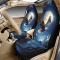 thumbnail image 3 of Xixirimido Car Seat Protection Set 5 Pieces Breathable PU Leather Front Seat Covers with Seat Belt and Console Covers Universal Fits Most Cars, Eagle Moon Starry Night, 3 of 8