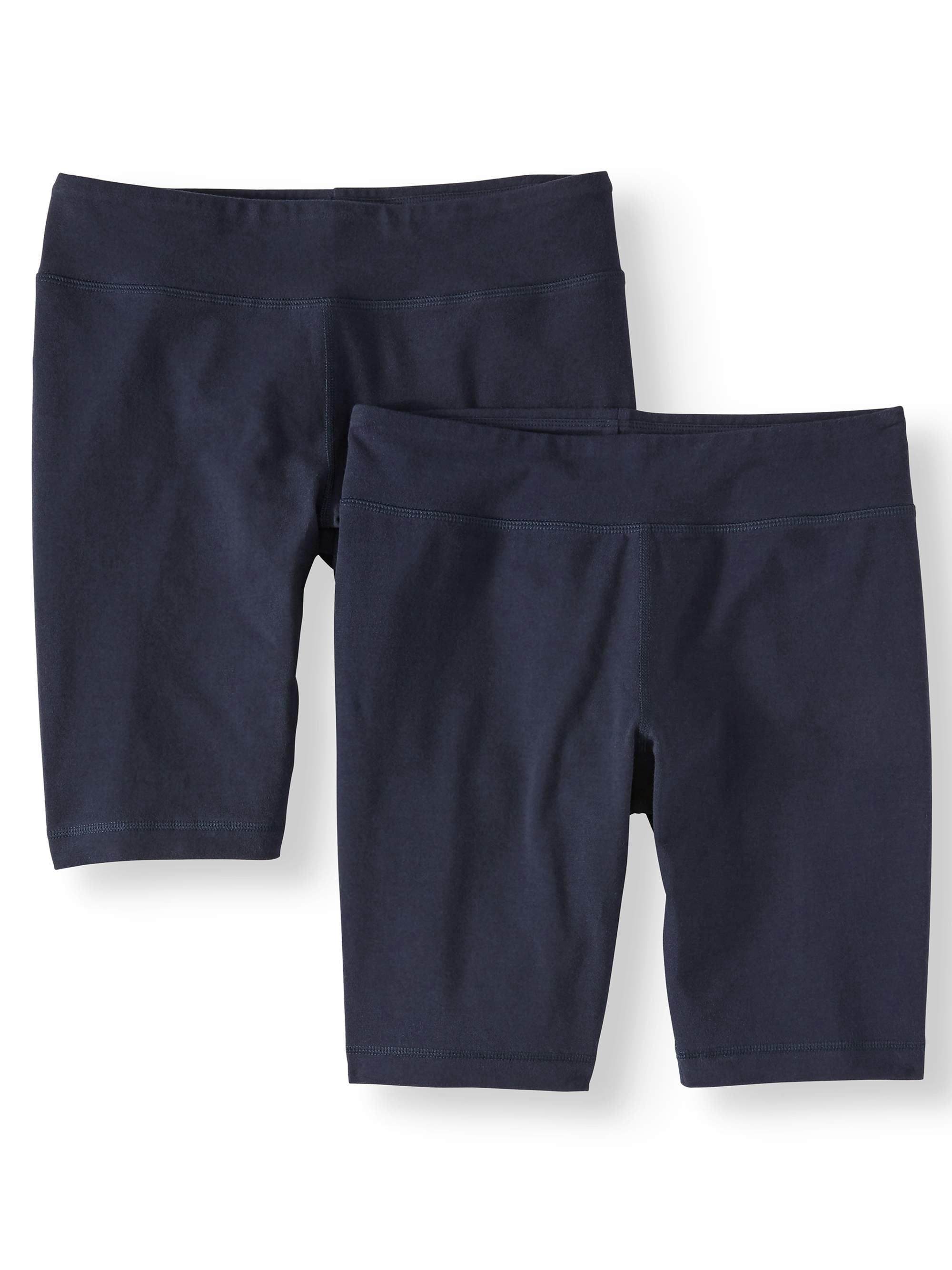 Athletic Works Womens Mid Rise 9" Bike Short, 2 Pack