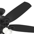 thumbnail image 4 of Hunter 52 inch Indoor Ceiling Fan with LED Lights - Black Ceiling Fan with Pull Chain, For Bedroom or Living Room, Standard Mount, No Remote, 5 Blades, Includes Bulbs- Builder Plus 52387, Matte Black, 4 of 13