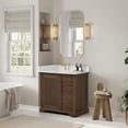 thumbnail image 3 of Tokyo 36" Single Bath Vanity in Aged Dark Brown Oak with Silk White Quartz Stone, 3 of 18