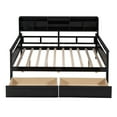 thumbnail image 4 of AENKYO Full Size Wooden Daybed Bed Frame with 2 Storage Drawers and Headboard Shelf, Solid Wood Sofa Bed, Black, 4 of 8