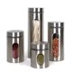 thumbnail image 3 of Envase de almacenamiento de cocina de acero inoxidable con tapa hermética y vidrio transparente, ideal para guardar té, especias y alimentos. Capacidad de 600ml, diseño antideslizante y elegante, 3 of 6