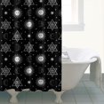 thumbnail image 4 of Black White Sun Moon Star Geometry Pattern Shower Curtain 72"x72" ,Bathroom Decorative Shower Curtains Set with 12 Hooks,Modern Waterproof Washable Shower Curtain, 4 of 6