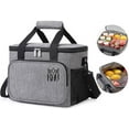 thumbnail image 2 of KAV OnTheGo Lunch Bag, Large Insulated Travel Bag for Food Beverages, 15L Deep Lunch bag Storage Area with Shoulder Strap and Handle, Grey Cooler Tote Lunch Box for Men - Women, 2 of 6