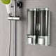 thumbnail image 3 of Dispensador de jabón de manos manual Montaje en pared Champú líquido doble Dispensador de gel de ducha Limpiador de manos Dispensador de loción de baño para baño Baño Hotel 200mlx2 yeacher estándar, 3 of 6