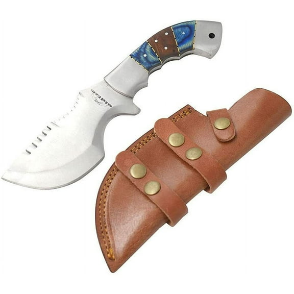 10.5" Two Tone Wood Tracker Survival Knife Full Tang Blade With Sheath