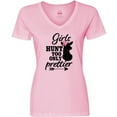 thumbnail image 3 of Inktastic Hunting Girls Hunt Too Only Prettier with Doe and Arrow Women's V-Neck T-Shirt, 3 of 5