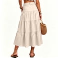 thumbnail image 3 of Women's Long Skirts Flowy High Waist A Line Skirts Summer Pleated Loose Causal Skirts, 2XL, 3 of 5