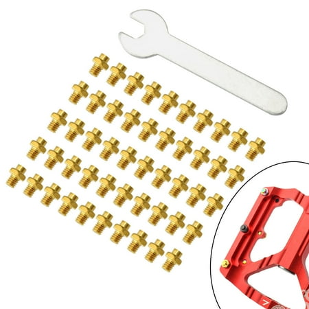 

50 Pieces Stainless Steel Bike Pedal Screws Fixed Studs High Quality Nail Pedal Bolts for Mountain Bike Stem accessories 8x6mm - Golden