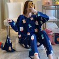thumbnail image 1 of SP & CITY-Conjunto de pijama de manga larga con estampado de dibujos animados para mujer, ropa de dormir cómoda de algodón con cuello redondo, Primavera, 1 of 4