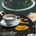 thumbnail image 3 of Ambesonne Halloween Fitted Round Tablecloth, Cat Bat Ghost Pumpkin Art, 45"- 56" Diameter, Orange Grey Black, 3 of 5