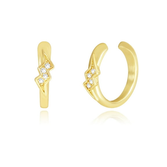 Alexcraft Ear Cuffs Non Piercing, 14K Gold Plated Cubic Zirconia Ear Cuff Earrings for Women Hypoallergenic Clip on Cartilage Earring Jewelry Gifts