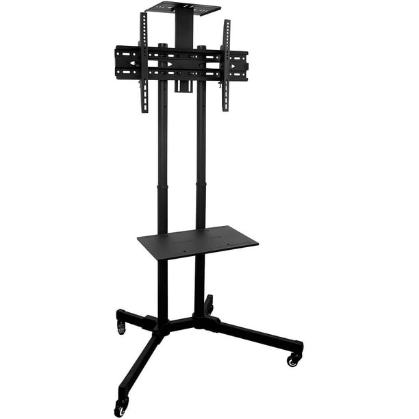 MountIt! TV Cart Mobile TV Stand Wheeled Height Adjustable Flat Screen Television Floor Stands