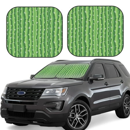 Hirioo Cactus for 2PCS Windshield Sun Shade Foldable | Front Windshield Shade for Sun Heat and UV Rays-Medium
