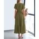 thumbnail image 3 of Vestido casual BTFBM para mujer, verano 2025, cuello en V, verde militar, 3 of 9