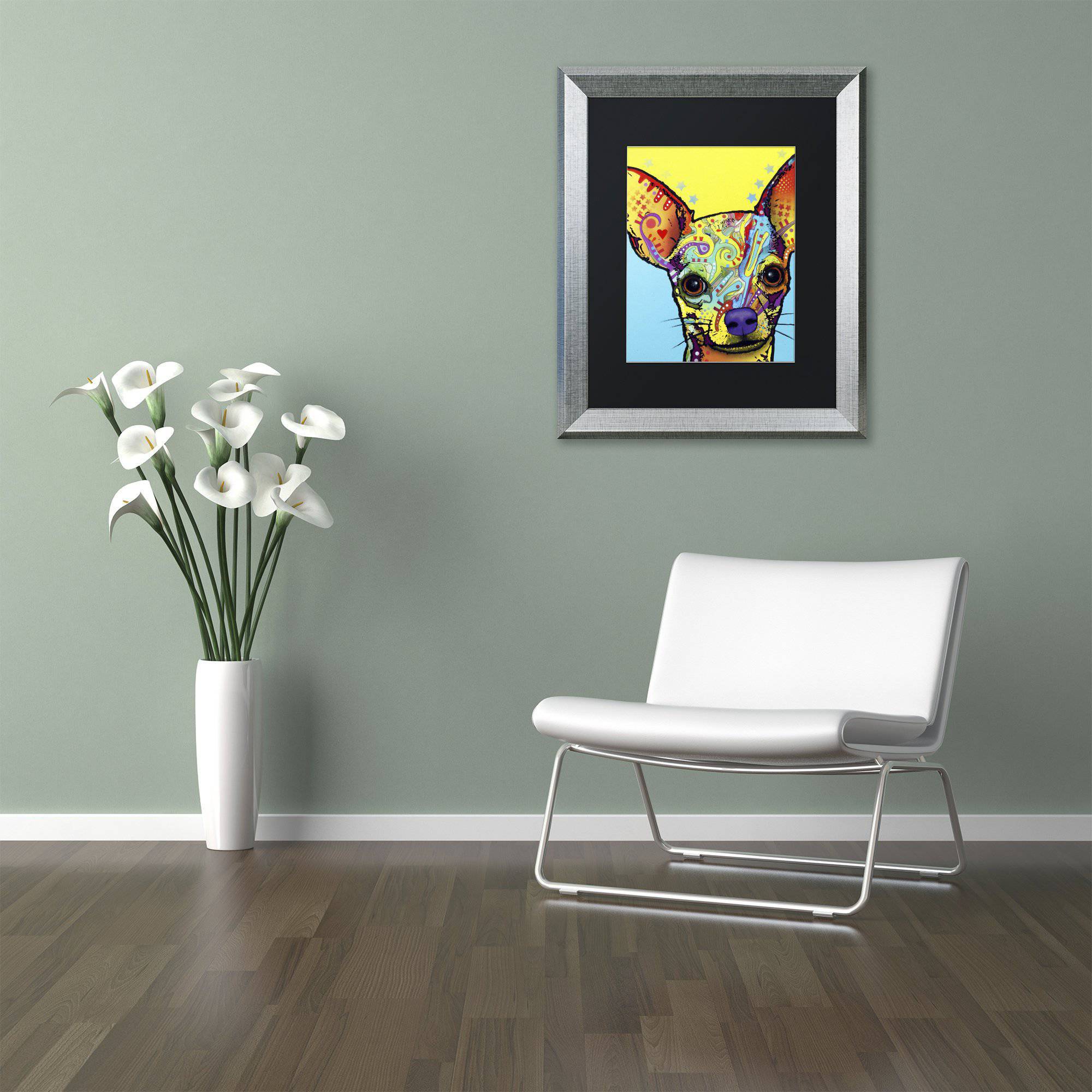 Dean Russo 'Chihuahua' Black Matted Framed Art
