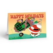 Stonehouse Collection Golf Christmas Cards, Santa with Toys Holiday Design, 12 Cards with Envelopes, Made in USA, (Standard)