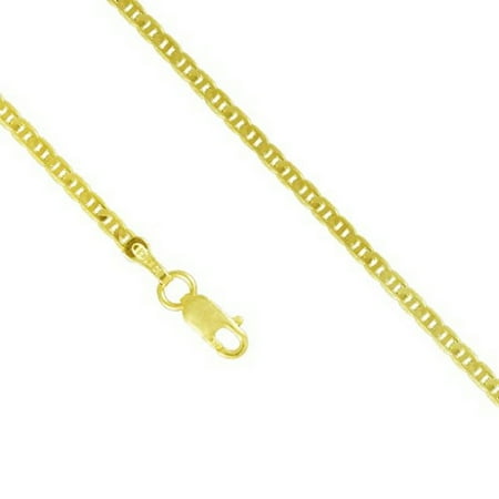 10K Yellow Gold Men Women's 2.0MM Mariner Anchor Thick Necklace Link Lobster Clasp, 18-24 Inches (22)