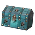 thumbnail image 4 of Caja de Madera Maciza con Cerradura y Llave Única con Tapa Abatible Diseño Antiguo Con Cerradura Verde, 4 of 9