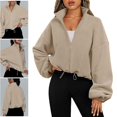 thumbnail image 2 of Yokua Women's Oversized Zip Up Fleece Hoodies Sweatshirts Long Sleeve Fall Jackets, 2 of 20