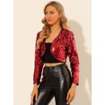 thumbnail image 3 of INSPIRE CHIC Veste Courte Décontractée à Paillettes Manches Longues Ouverte devant pour Femmes, 3 of 6