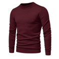 thumbnail image 2 of Gibobby Suéter ligero hombre Suéter de cuello redondo para hombre(Rojo,Grande), 2 of 5