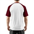thumbnail image 4 of Nestiefly Mens Crewneck Shirts Basic Short Sleeve Raglan Sleeve Retro Beach Pullover Soft Outdoor Tops Deep Red 2XL, 4 of 6