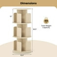 thumbnail image 3 of Costway 2 PCS 3-Tier Rotating Bookshelf 360° Display Rack Dividers & Anti-falling Baffles Natural, 3 of 10