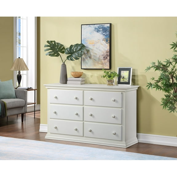 Olive & Opie Connelly Universal 6 Drawer Double Dresser White