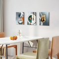 thumbnail image 5 of Canvas Wall Art for Dining Room Kitchen Wall Decor Teal Gold Wine Glass Pictures Abstract Wine Cups Paintings Geometric Kitchenware Posters Modern Home Decorations Family Bar Pub Artwork 12x16" 3 Pcs, 5 of 6