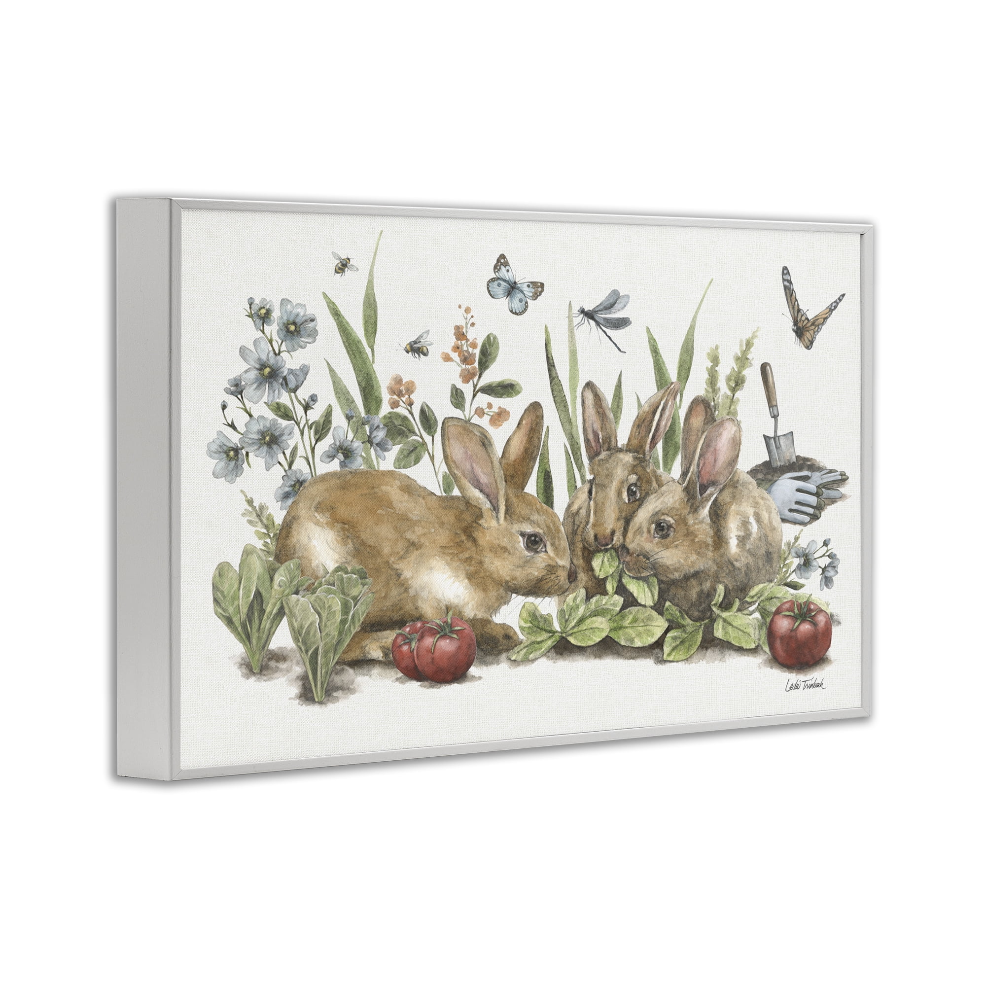 Stupell Industries Garden Patch Scene Botanical & Floral Painting White Framed Art Print Wall Art, 18 x 12